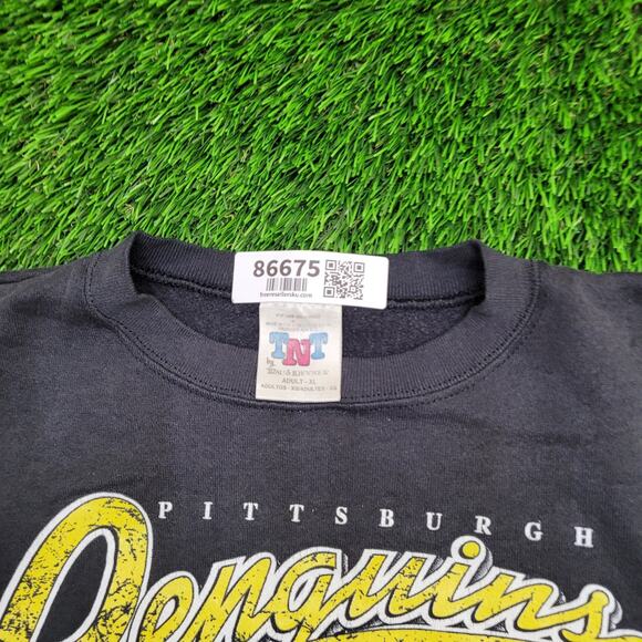 Vintage 90s Pittsburgh-Penguins Sweatshirt Medium 20x25 Black - Picture 6 of 13